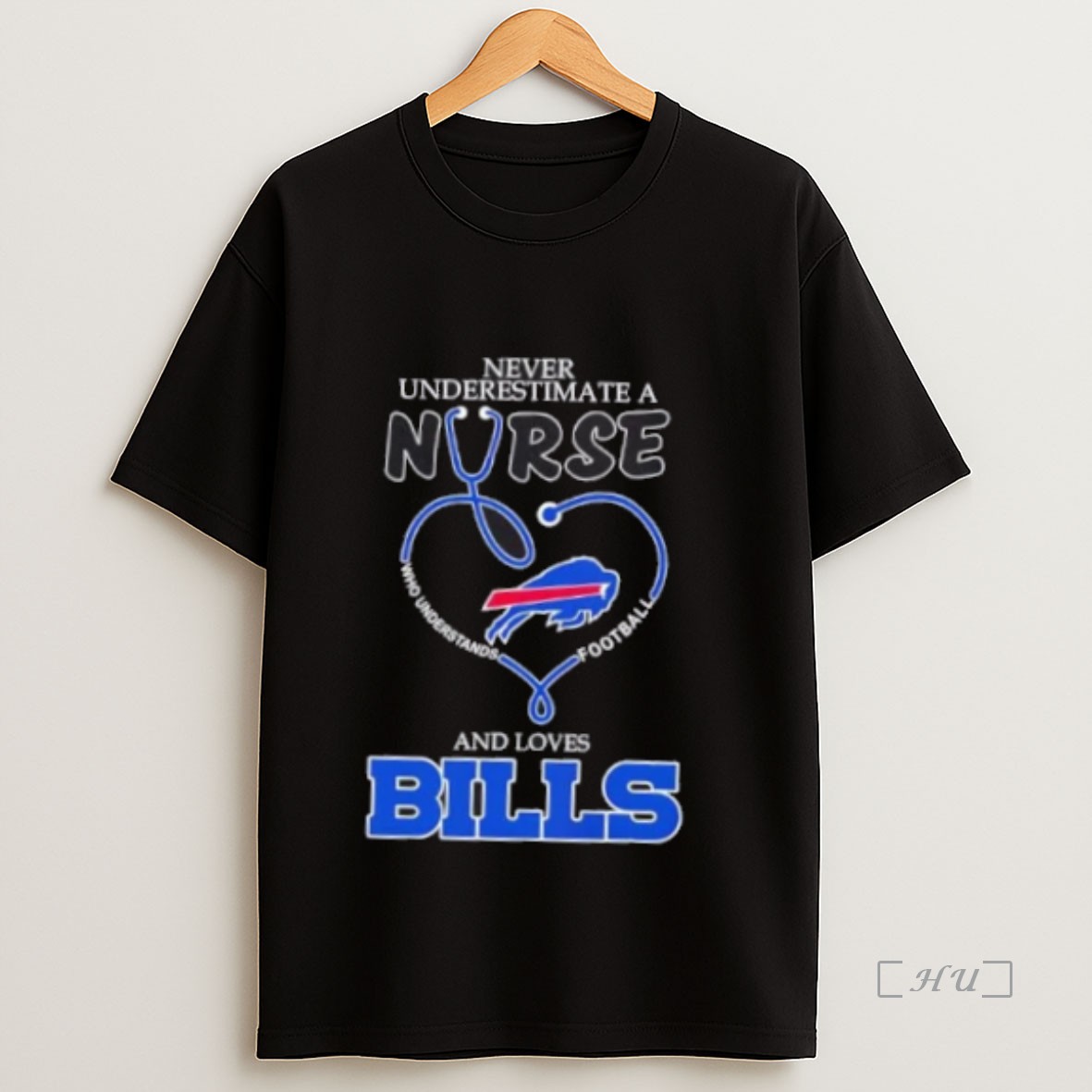 Officials Stethoscope Heart Never Underestimate A Nurse Who Understand Football And Loves Buffalo Bills Premium Shirt Sweatshirt Tee