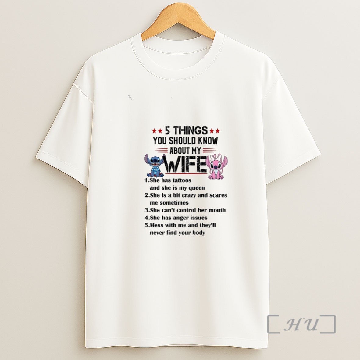 Officials Stitch 5 Things You Should Know About My Wife She Has Tattoos And She Is My Queen She Is A Bit Crazy Premium Shirt Sweatshirt Tee