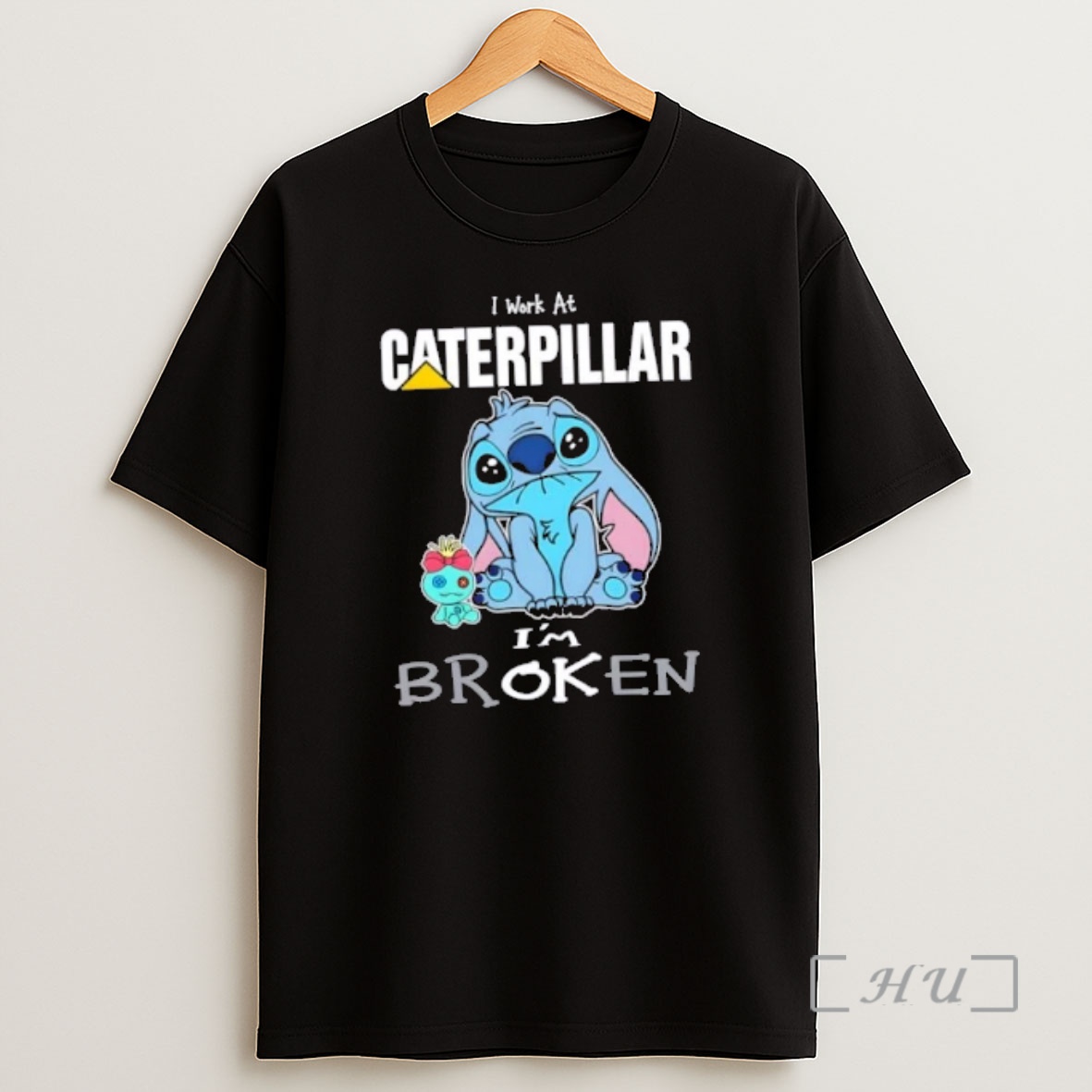 Officials Stitch I Work At Caterpillar Im Broken Premium Shirt Sweatshirt Tee