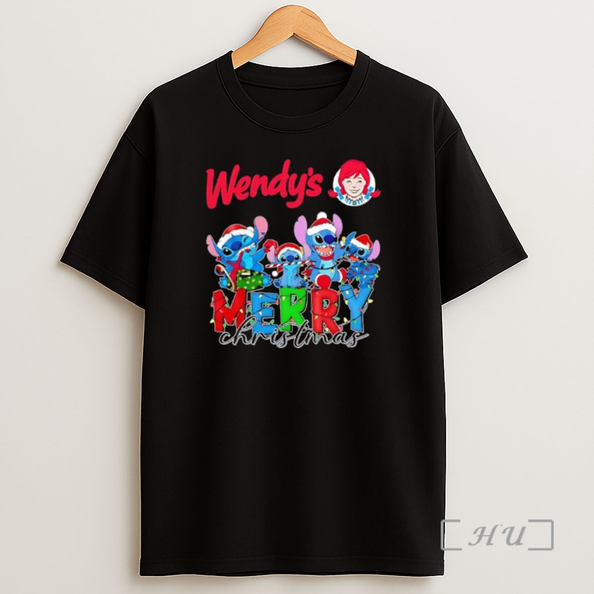 Officials Stitch Merry Christmas X Wendys Logo Premium Shirt Sweatshirt Tee