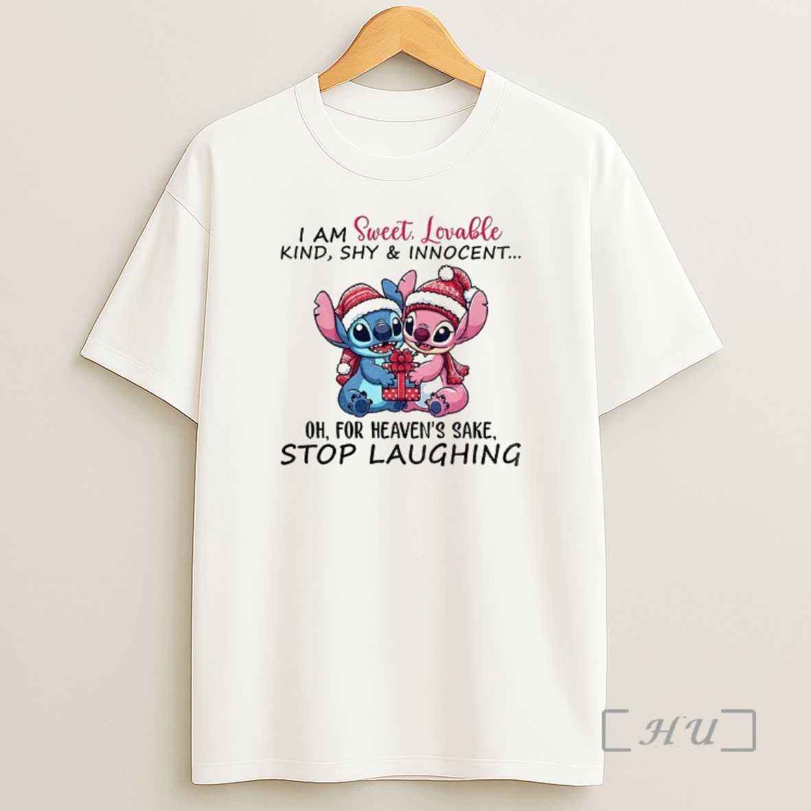 Officials Stitch Santa I Am Sweet Lovable Kind Shy Innocent Oh For Heavens Sake Stop Laughing Christmas Premium Shirt Sweatshirt Tee