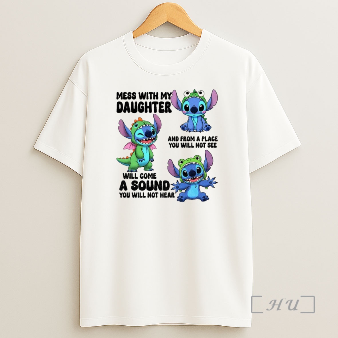 Officials Stitch X Dragon Mes With My Daughter And From A Place You Will Not See Will Come A Sound You Will Not Hear Premium Shirt Sweatshirt Tee