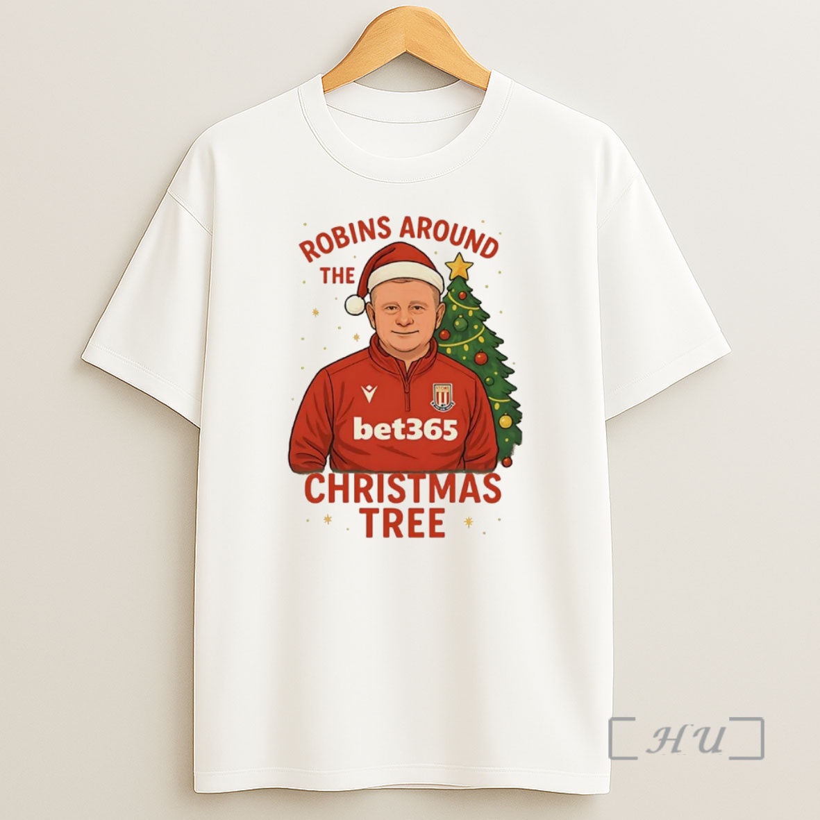 Officials Stoke City Fc Mark Robins Around The Christmas Tree Premium Shirt Sweatshirt Tee