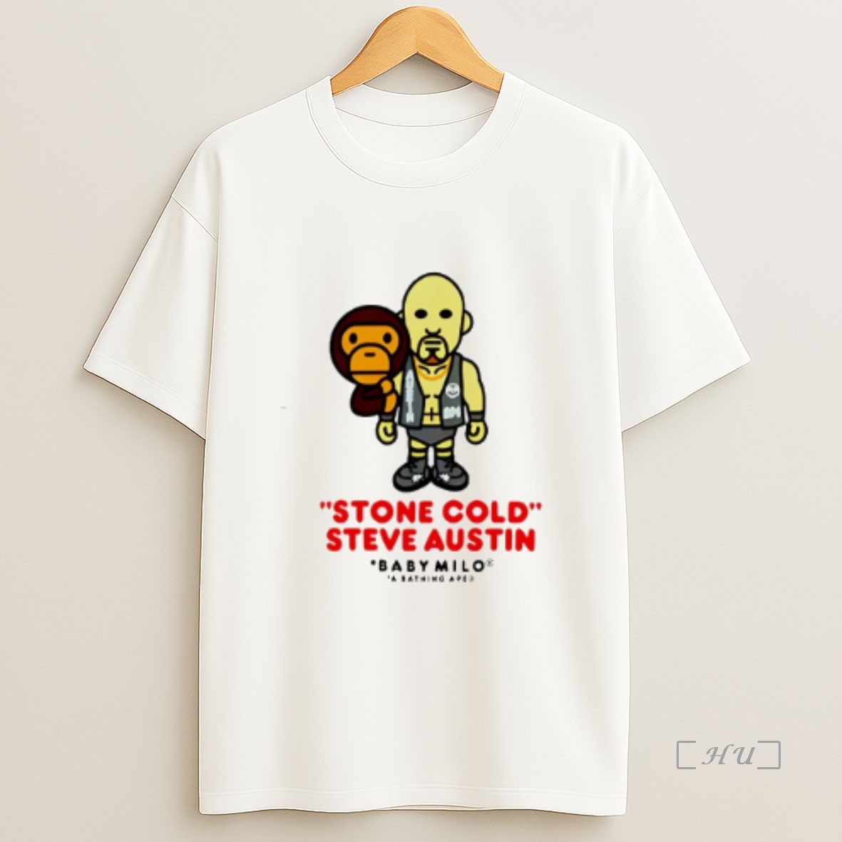 Officials Stone Cold Steve Austin Baby Milo Relaxed Bape X Wwe Premium Shirt Sweatshirt Tee