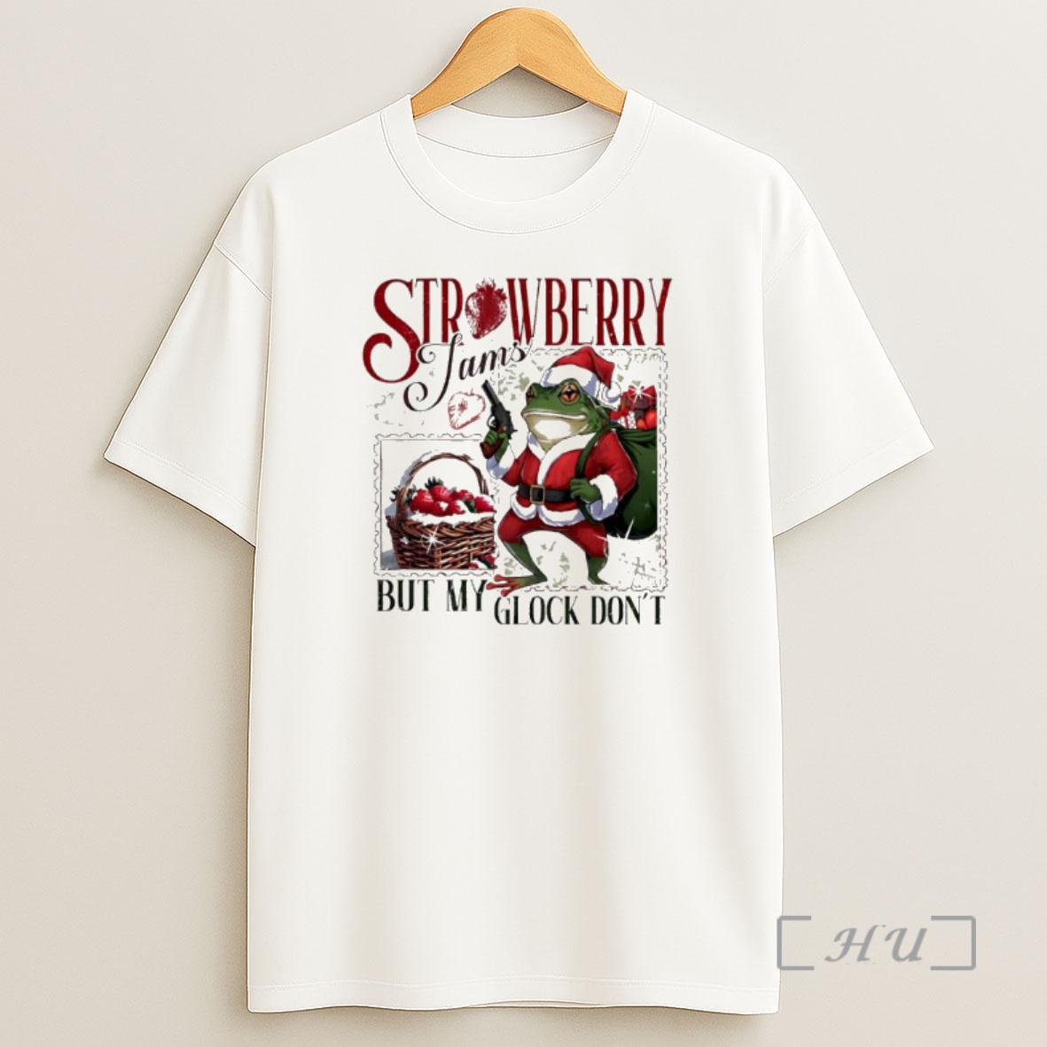 Officials Strawberry Jams But My Glock Dont Christmas Frog Premium Shirt Sweatshirt Tee
