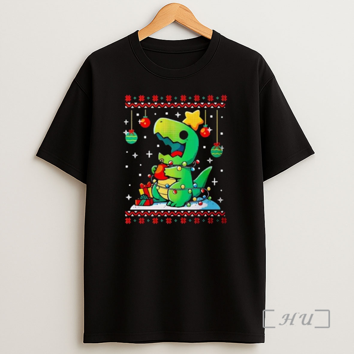 Officials T Rex Lights Ugly Christmas 2025 Premium Shirt Sweatshirt Tee