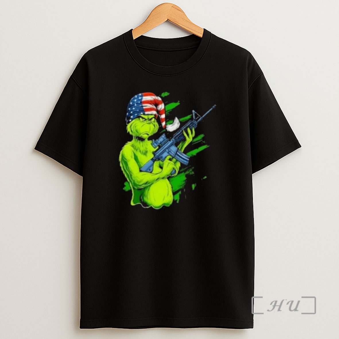 Officials Tactical Grinch Holding Rifle Ar 15 American Hat Circle Black Premium Shirt Sweatshirt Tee