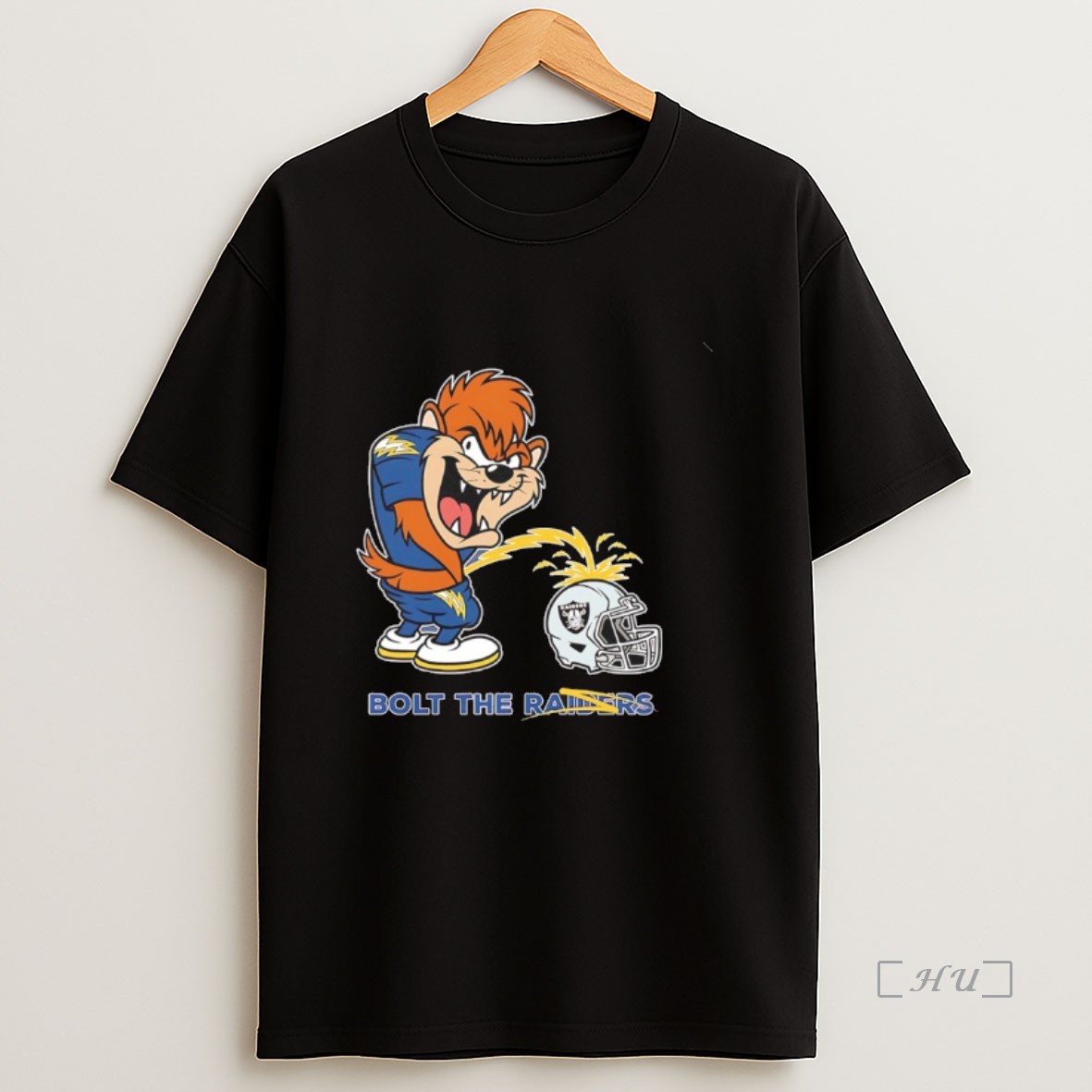 Officials Tasmanian Devil Chargers Bolt The Raider Premium Shirt Sweatshirt Tee