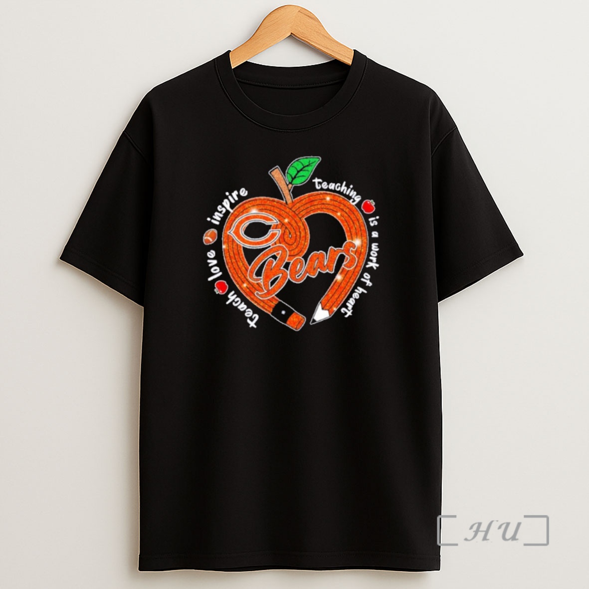 Officials Teach Love Inspire Teaching Is A Work Of Heart Bears Premium Shirt Sweatshirt Tee