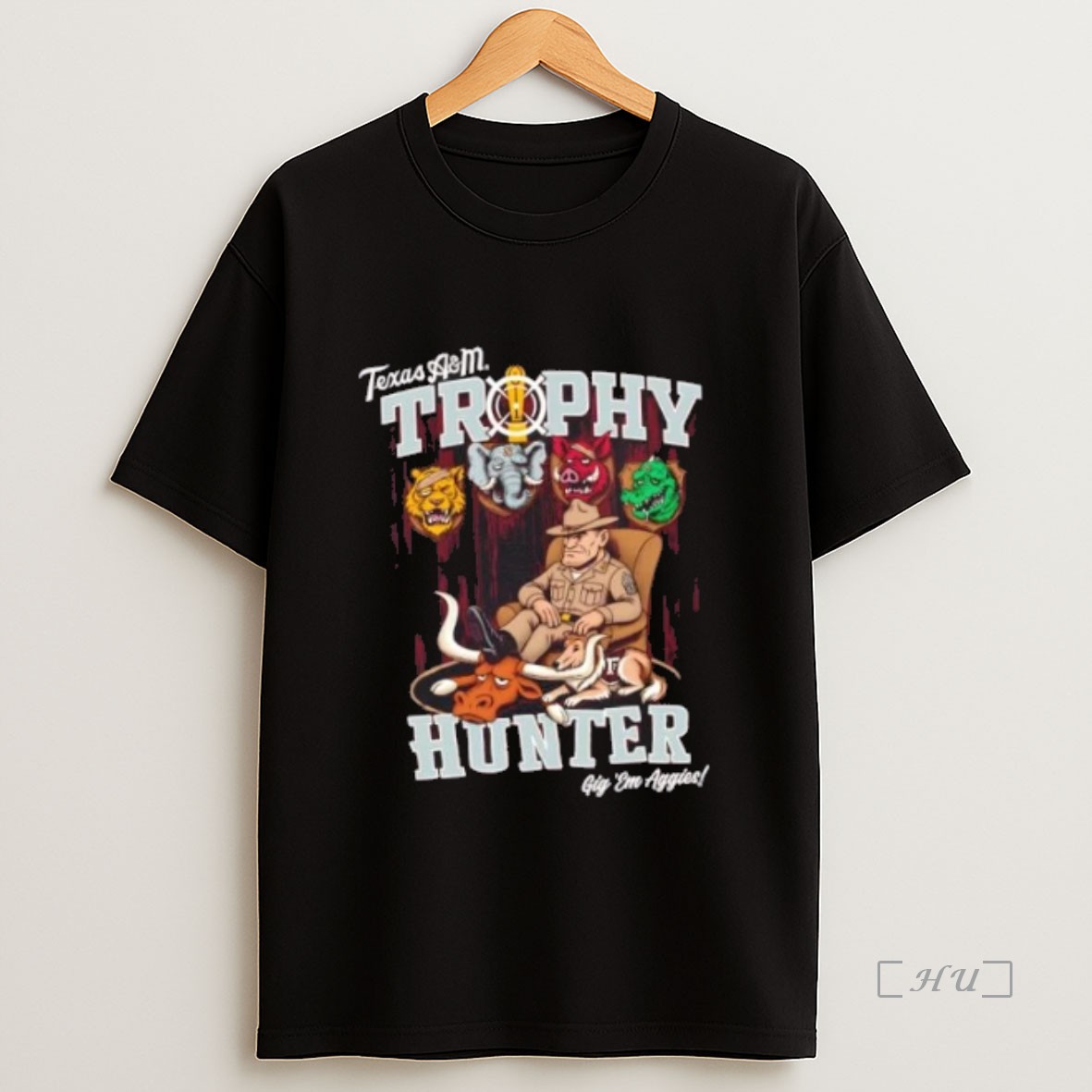Officials Texas Am Aggies Trophy Hunter Gig Em Aggies Premium Shirt Sweatshirt Tee