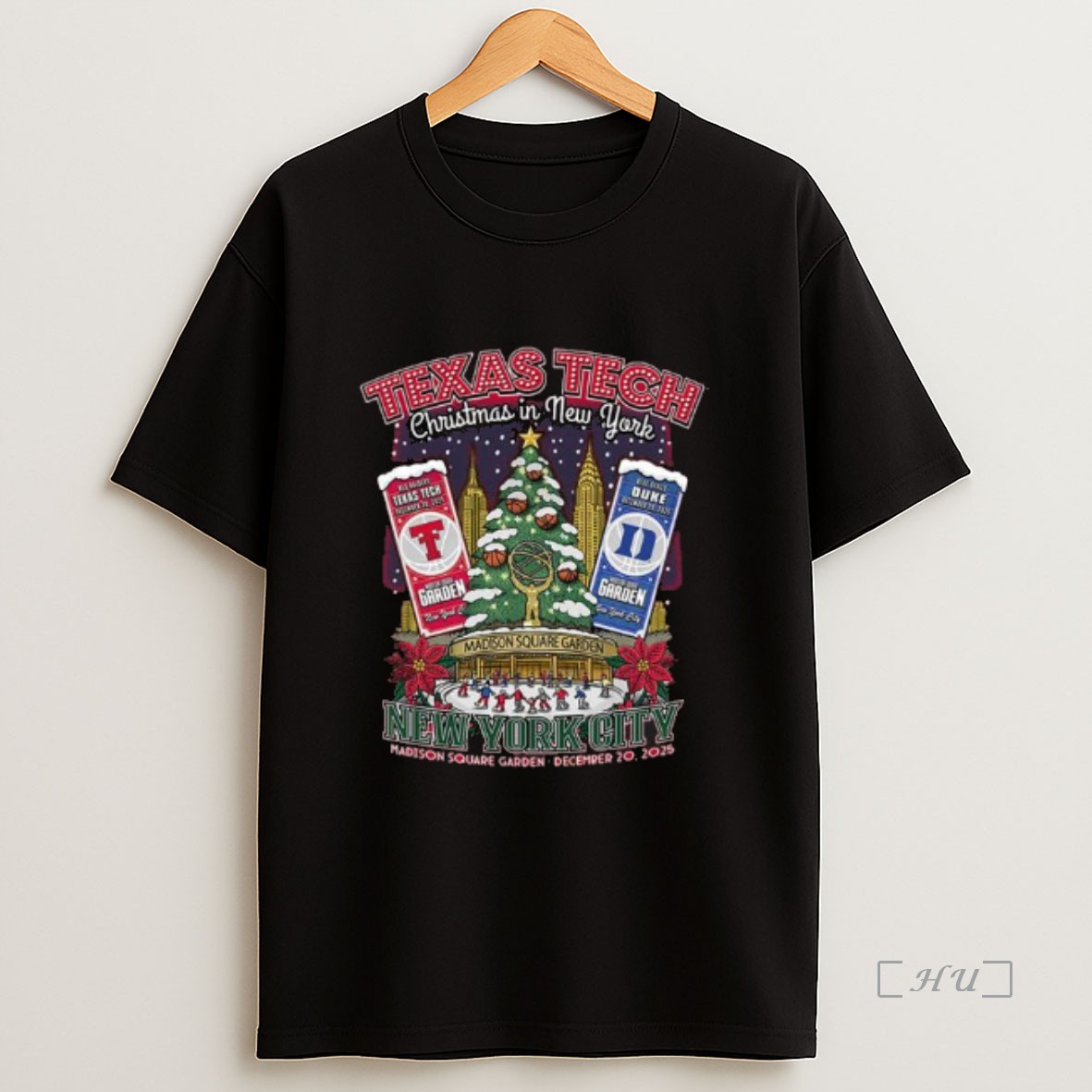 Officials Texas Tech Vs Duke Christmas In New York 2025 Basketball Gameday Premium Shirt Sweatshirt Tee
