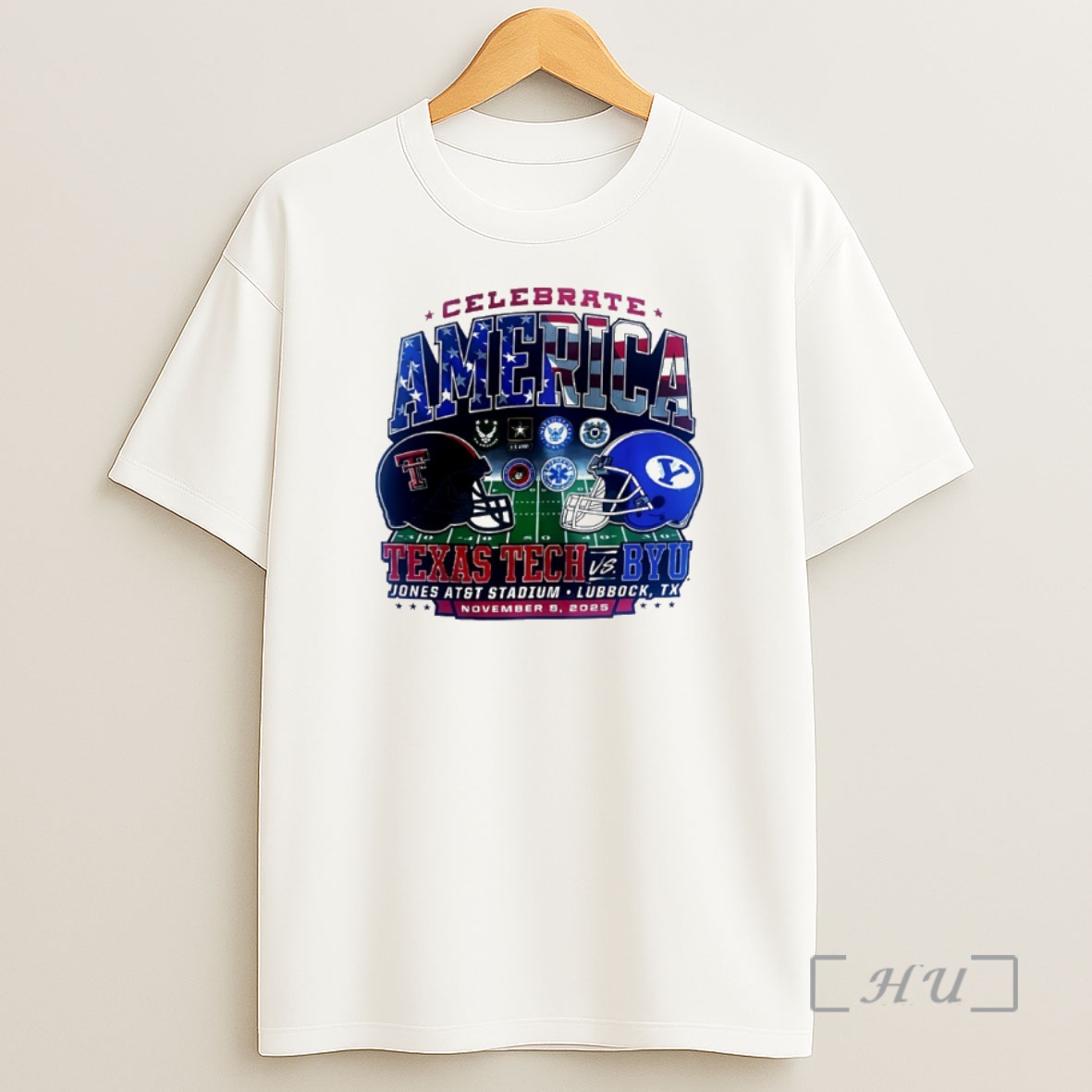 Officials Texas Tech Vs Byu 2025 Celebrate America Dueling Helmets Premium Shirt Sweatshirt Tee