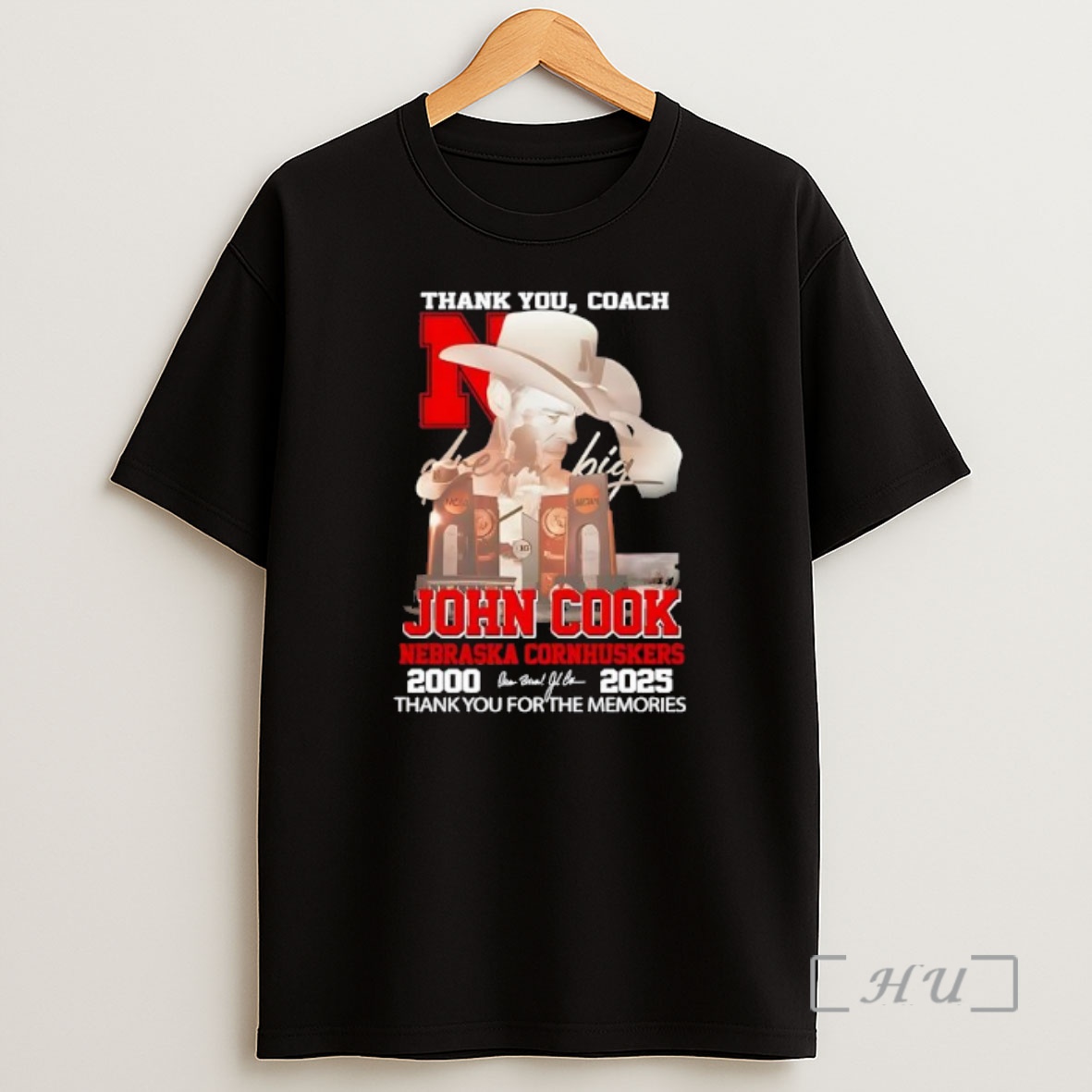 Officials Thank You Coach John Cook Nebraska Cornhuskers 2000 2025 Thank You For The Memories Signature Premium Shirt Sweatshirt Tee