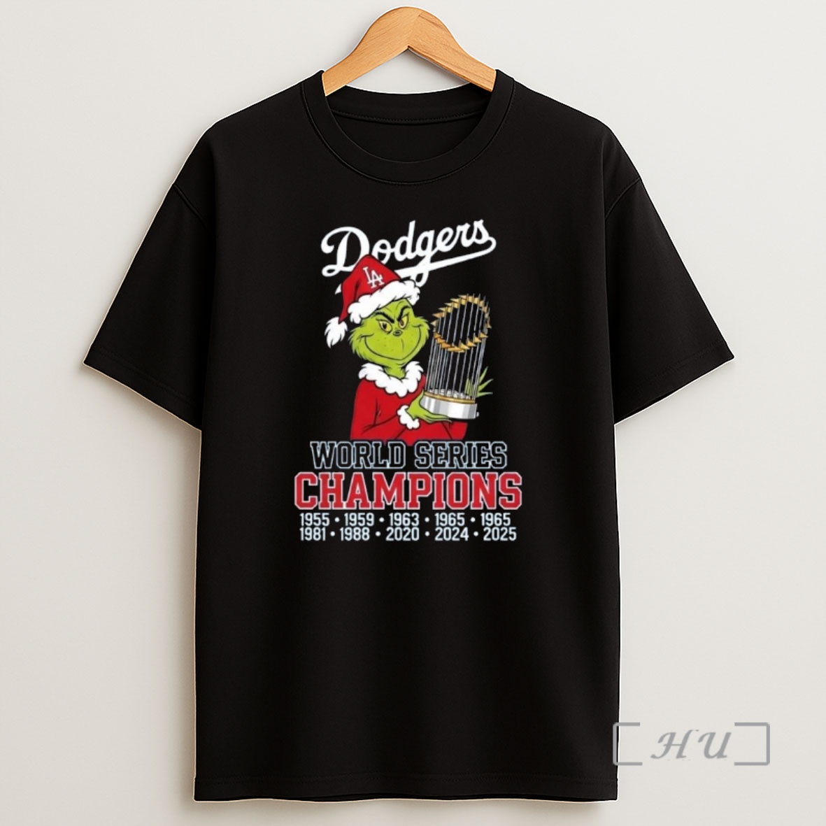 Officials The Grinch Santa X Los Angeles Dodgers World Series Champions Trophy 2025 Premium Shirt Sweatshirt Tee