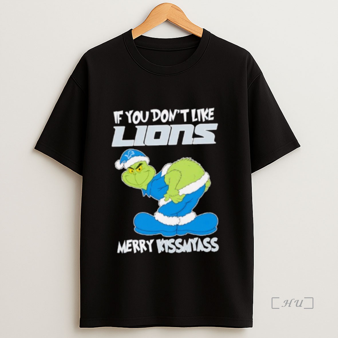 Officials The Grinch If You Dont Like Detroit Lions Merry Kiss My Ass Christmas Premium Shirt Sweatshirt Tee 1