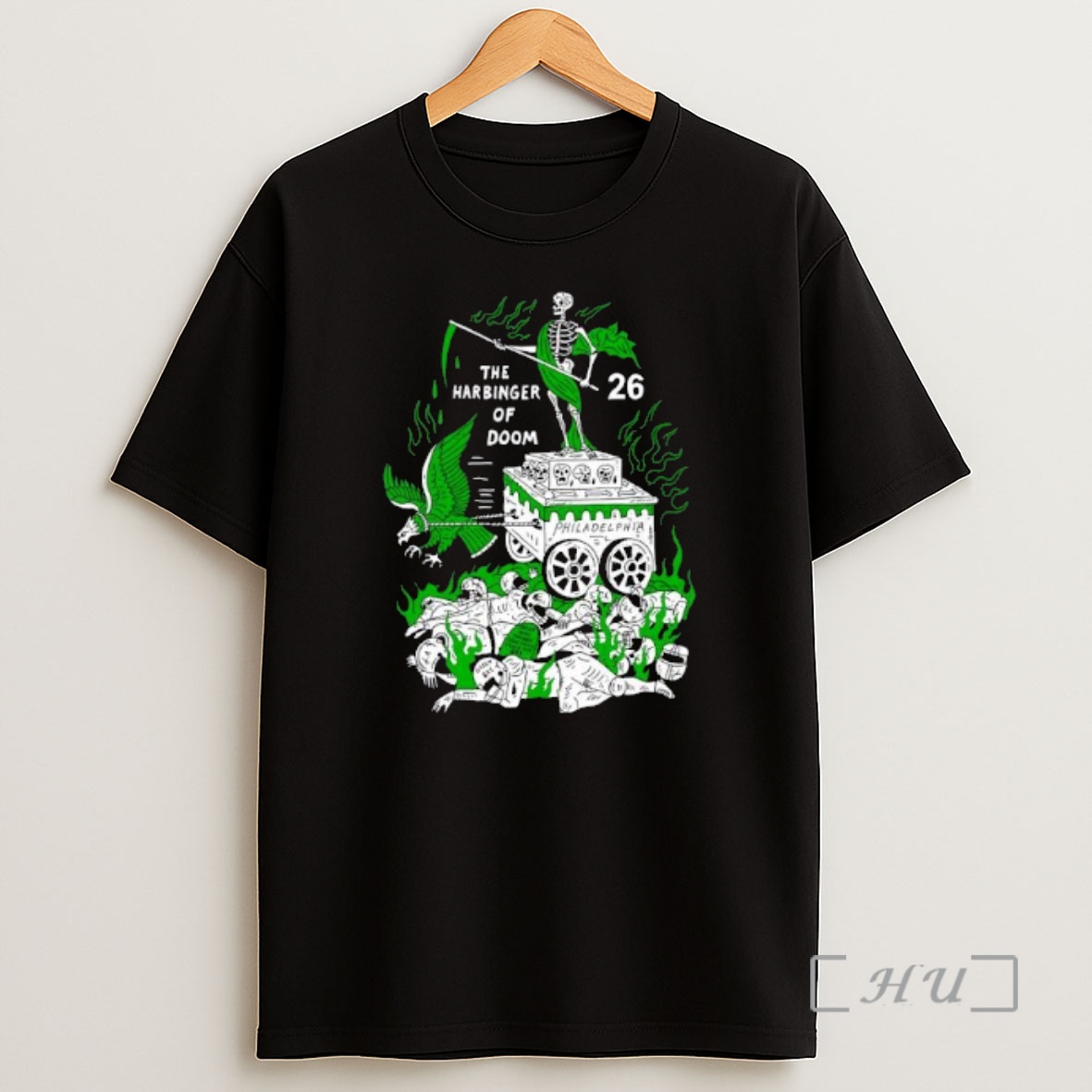Officials The Harbinger Of Doom Birds Philadelphia Eagles Nfl 26 Skeleton Premium Shirt Sweatshirt Tee