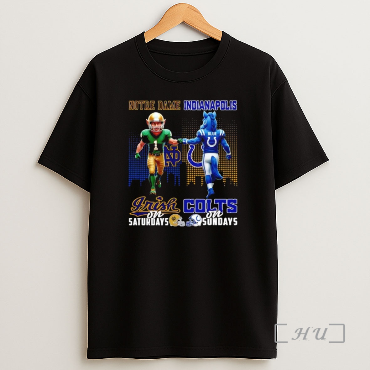 Officials The Notre Dame Fighting Irish On Saturdays And Indianapolis Colts On Sundays Mascots College Premium Shirt Sweatshirt Tee