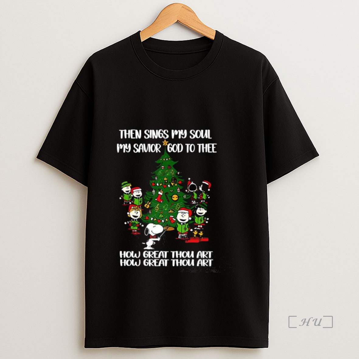Officials The Peanuts Then Sings My Soul My Savior God To Thee Christmas Tree Premium Shirt Sweatshirt Tee