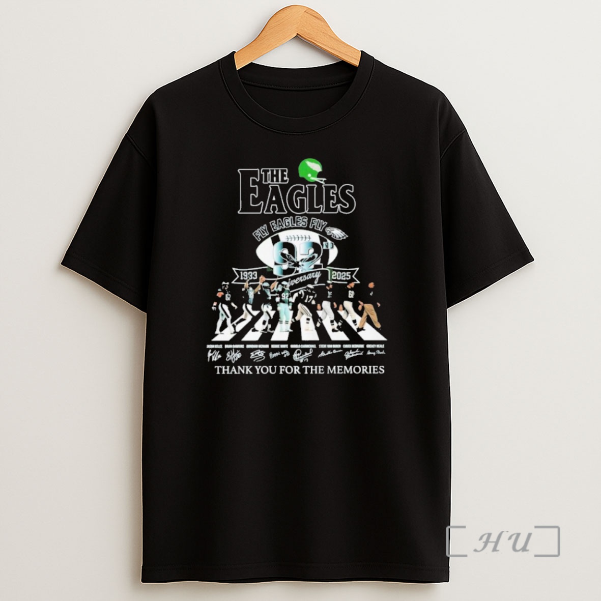Officials The Philadelphia Eagles Fly Eagles Fly 1933 2025 92 Anniversary Thank You For The Memories Road Abbey Signatures Premium Shirt Sweatshirt Tee
