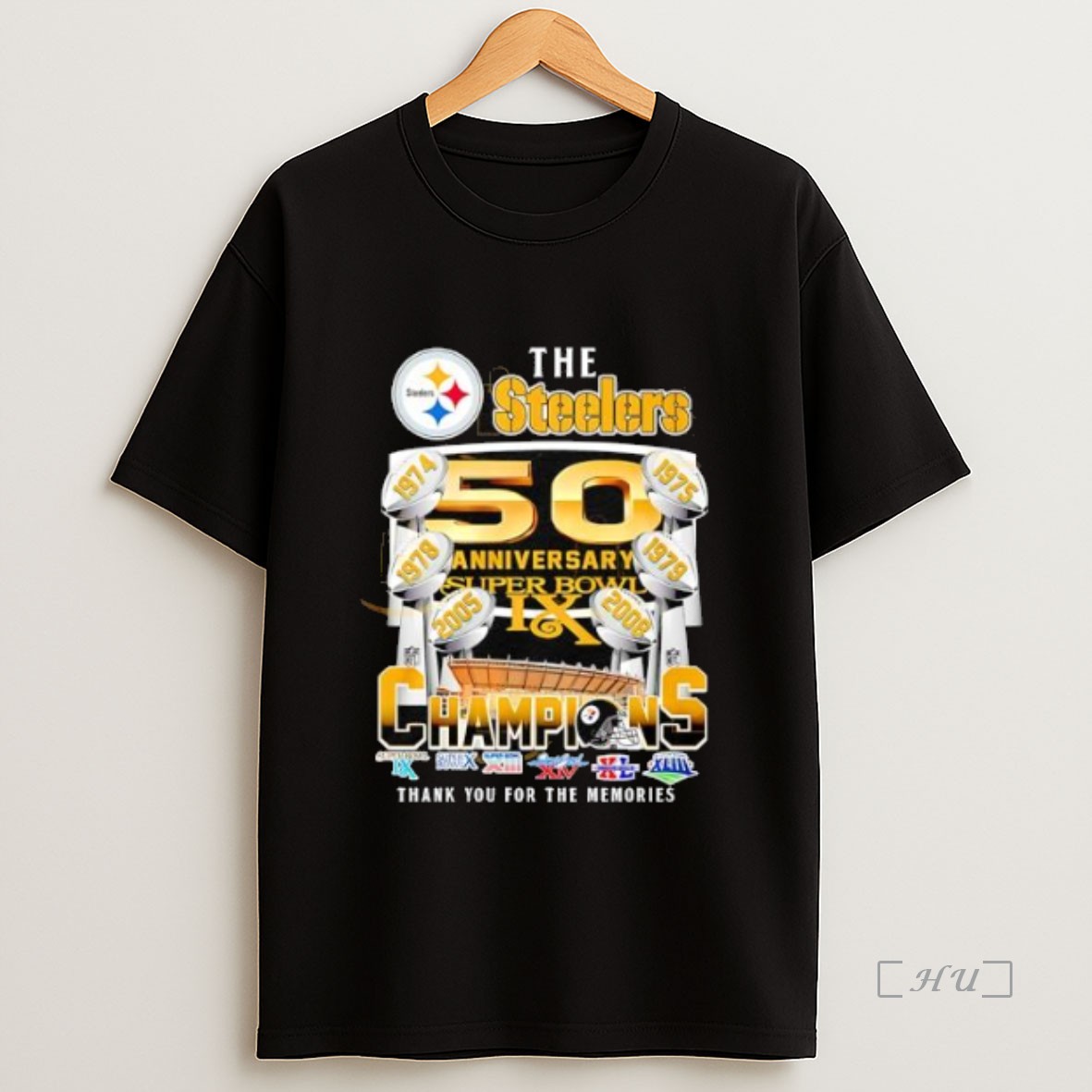 Officials The Pittsburgh Steelers 50 Anniversary Super Bowl Thank You For The Memories Premium Shirt Sweatshirt Tee