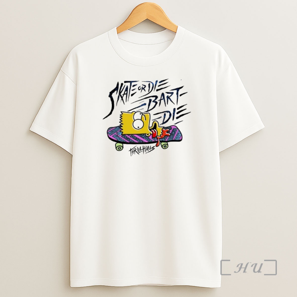 Officials The Simpsons Skate Or Die Bart Die Thrillhaus Premium Shirt Sweatshirt Tee