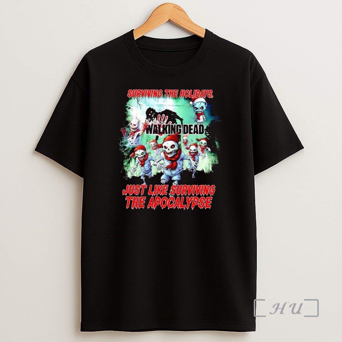 Officials The Walking Dead Just Like Surviving The Apocalypse Christmas Premium Shirt Sweatshirt Tee