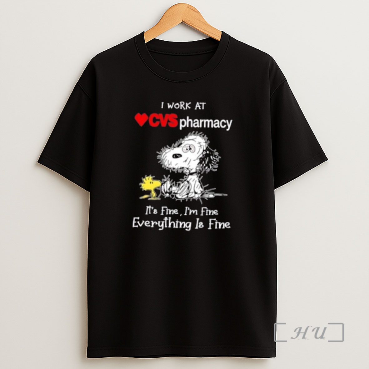 Officials Tired Snoopy I Work At Cvs Pharmacy Its Fine Im Fine Everything Is Fine Premium Shirt Sweatshirt Tee