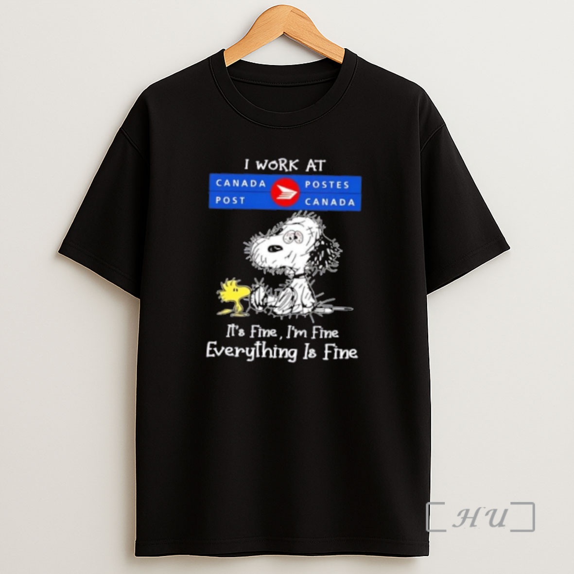 Officials Tired Snoopy I Work At Canada Post Its Fine Im Fine Everything Is Fine Premium Shirt Sweatshirt Tee