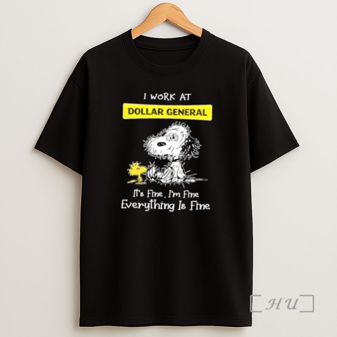 Officials Tired Snoopy I Work At Dollar General Its Fine Im Fine Everything Is Fine Premium Shirt Sweatshirt Tee