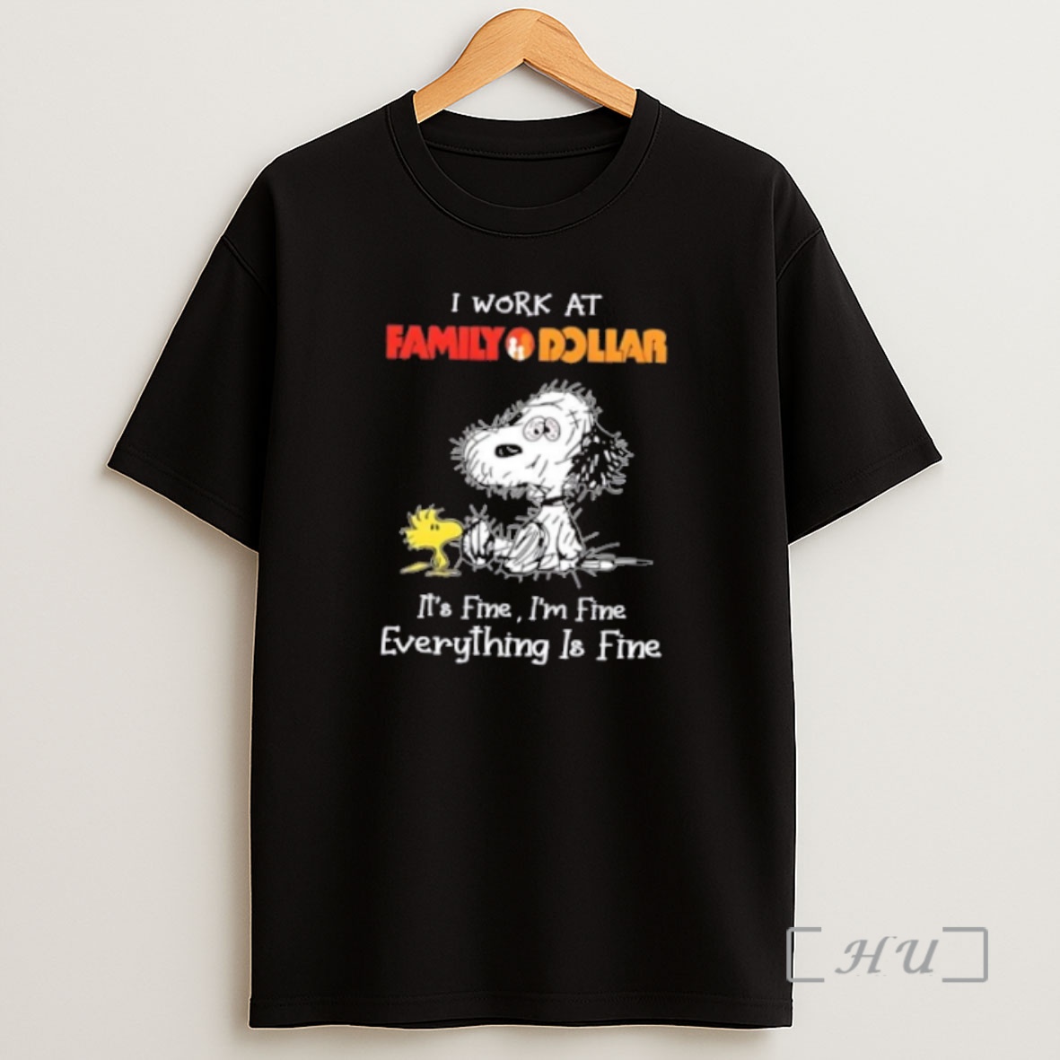 Officials Tired Snoopy I Work At Family Dollar Its Fine Im Fine Everything Is Fine Premium Shirt Sweatshirt Tee