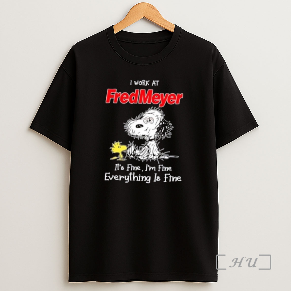 Officials Tired Snoopy I Work At Fredmeyer Its Fine Im Fine Everything Is Fine Premium Shirt Sweatshirt Tee