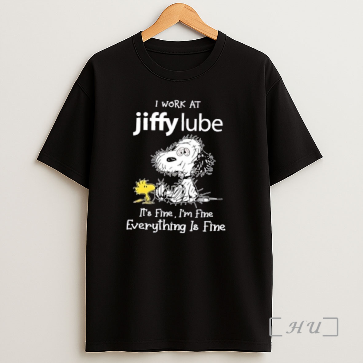 Officials Tired Snoopy I Work At Jiffy Lube Its Fine Im Fine Everything Is Fine Premium Shirt Sweatshirt Tee