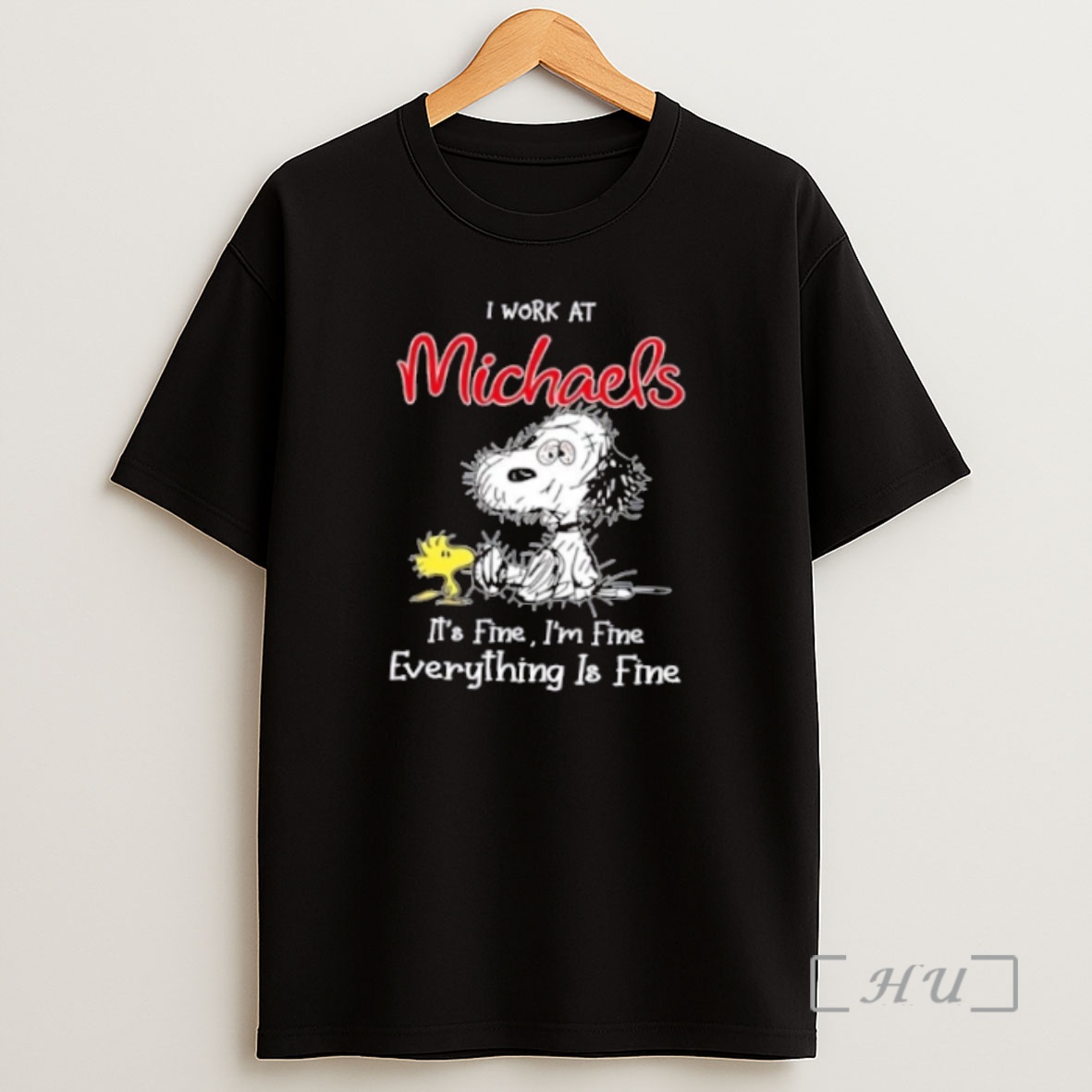 Officials Tired Snoopy I Work At Michaels Its Fine Im Fine Everything Is Fine Premium Shirt Sweatshirt Tee