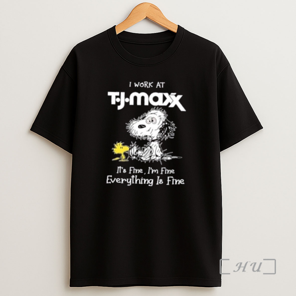 Officials Tired Snoopy I Work At Tj Maxx Its Fine Im Fine Everything Is Fine Premium Shirt Sweatshirt Tee