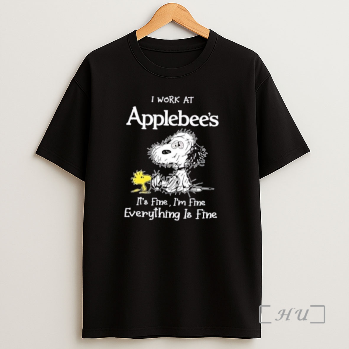 Officials Tired Snoopy And Woodstock I Work At Applebees Its Fine Im Fine Everything Is Fine Premium Shirt Sweatshirt Tee