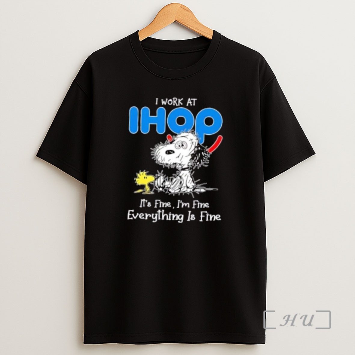 Officials Tired Snoopy And Woodstock I Work At Ihop Its Fine Im Fine Everything Is Fine Premium Shirt Sweatshirt Tee