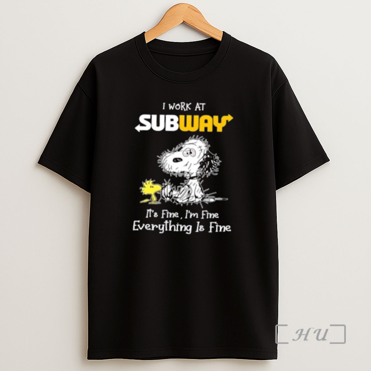 Officials Tired Snoopy And Woodstock I Work At Subway Its Fine Im Fine Everything Is Fine Premium Shirt Sweatshirt Tee