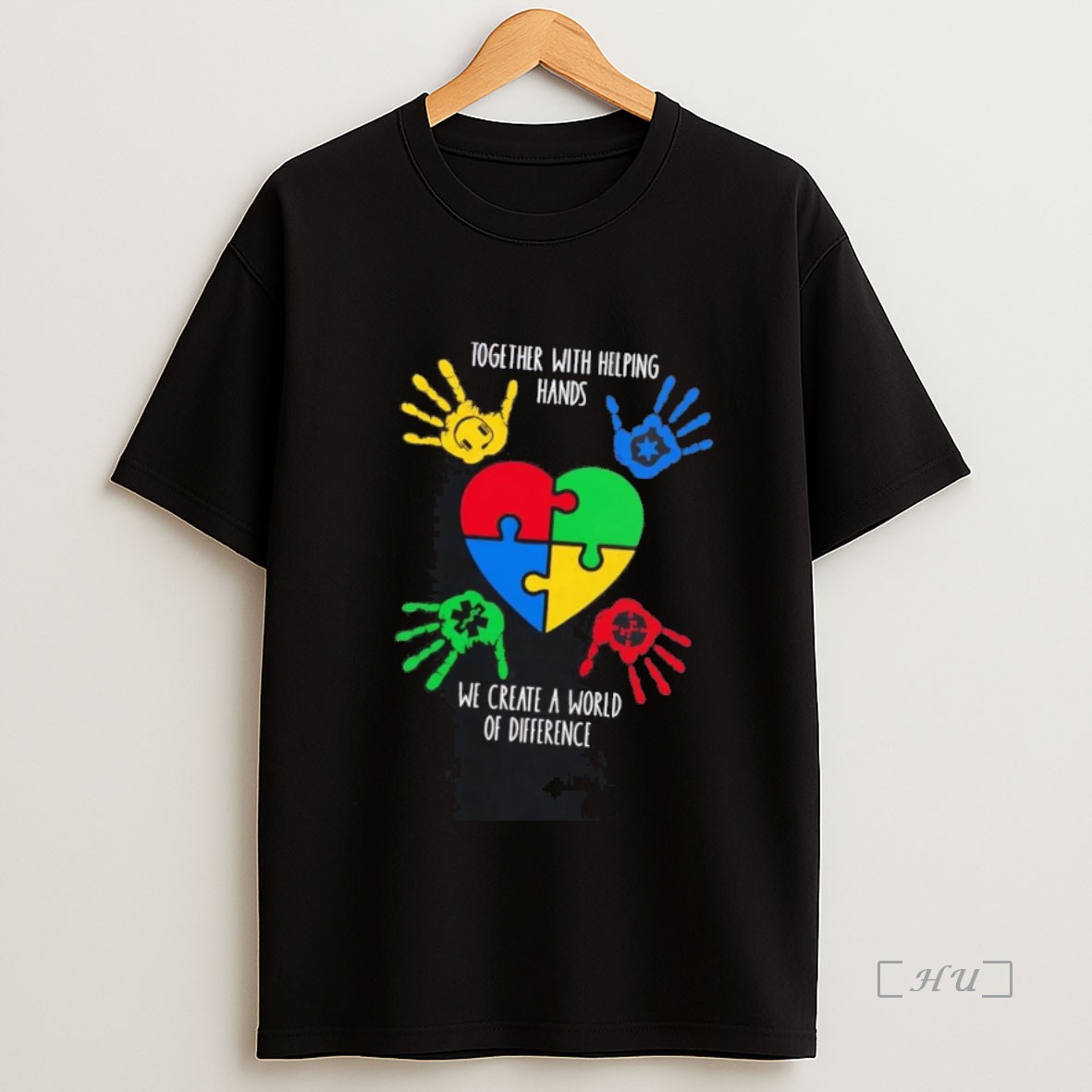 Officials Together With Helping Hands Create World Of Difference Autism Awareness Premium Shirt Sweatshirt Tee