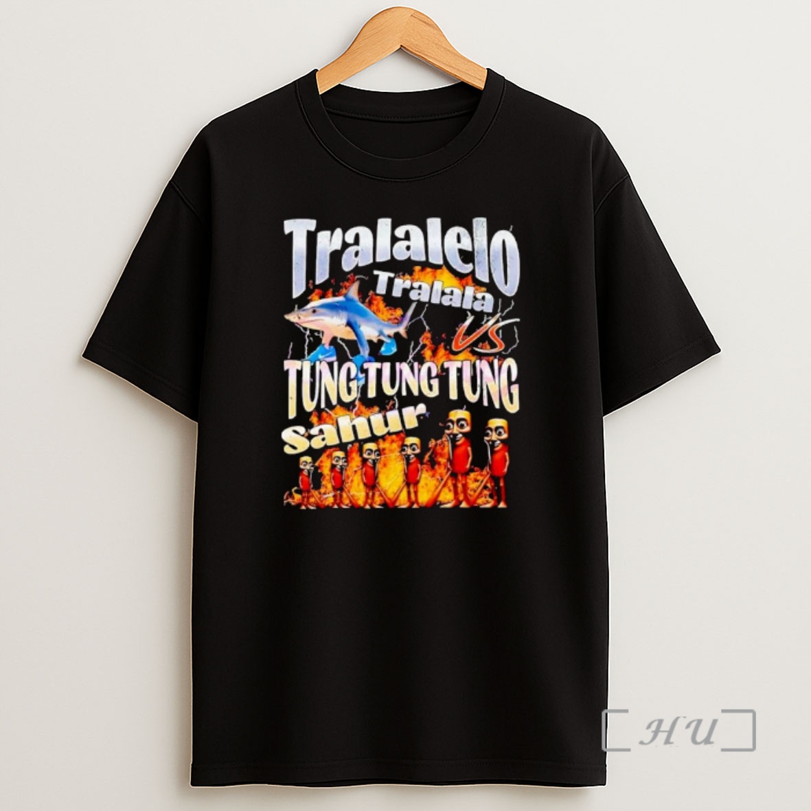 Officials Tralalelo Vs Tung Tung Tung Sahur Italian Brainrot Meme Ornaments Premium Shirt Sweatshirt Tee