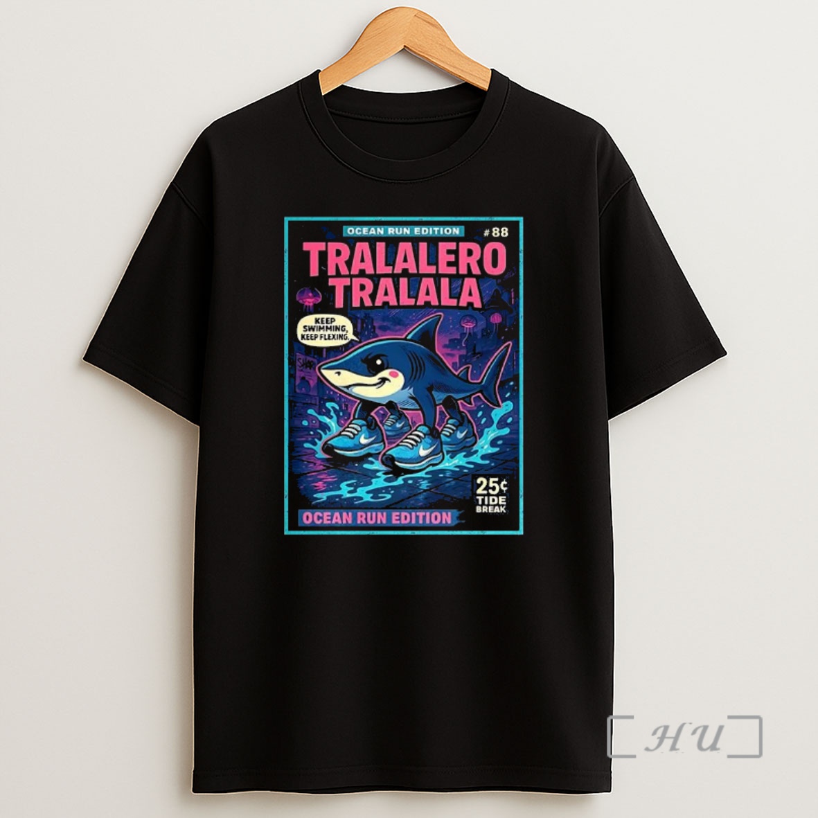 Officials Tralalero Tralala Ocean Run Shark Meme Comic Keep Swimming Keep Flexing Premium Shirt Sweatshirt Tee