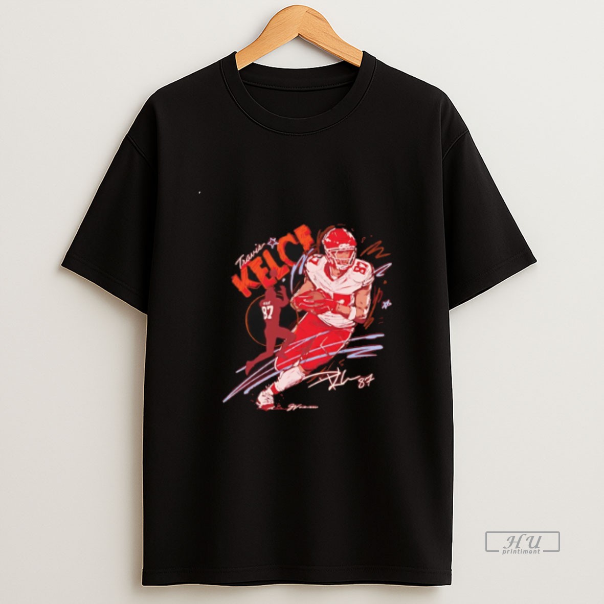 Officials Travis Kelce Kansas City Chiefs Scribble Signature Sweatshirt Tee