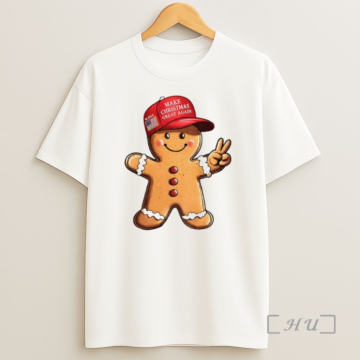 Officials Trump Gingerbread Wearing Make Christmas Great Again Hat Maga Merry Christmas Premium Shirt Sweatshirt Tee