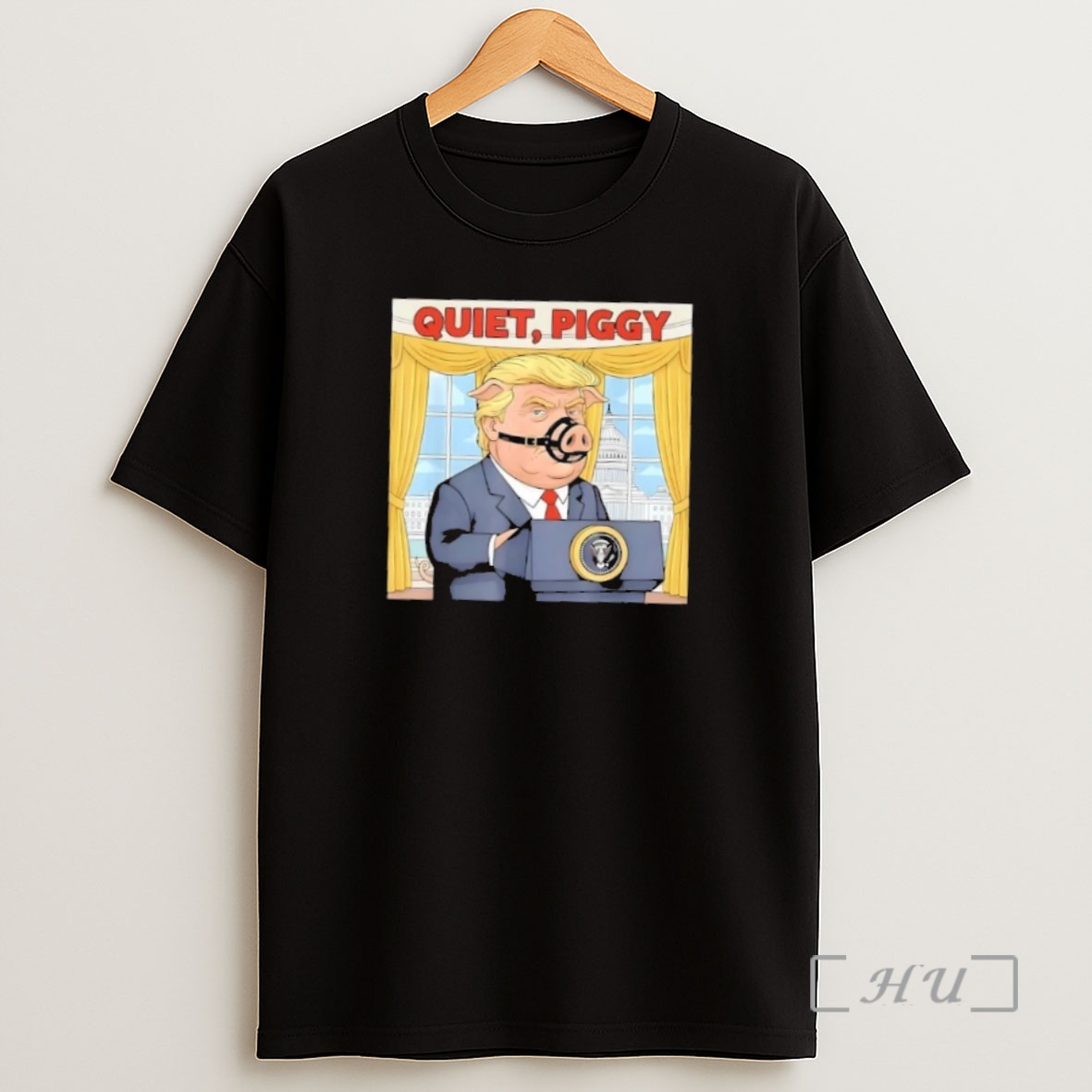 Officials Trump Quiet Quiet Piggy Funny Sarcastic Political Pig Cartoon Premium Shirt Sweatshirt Tee