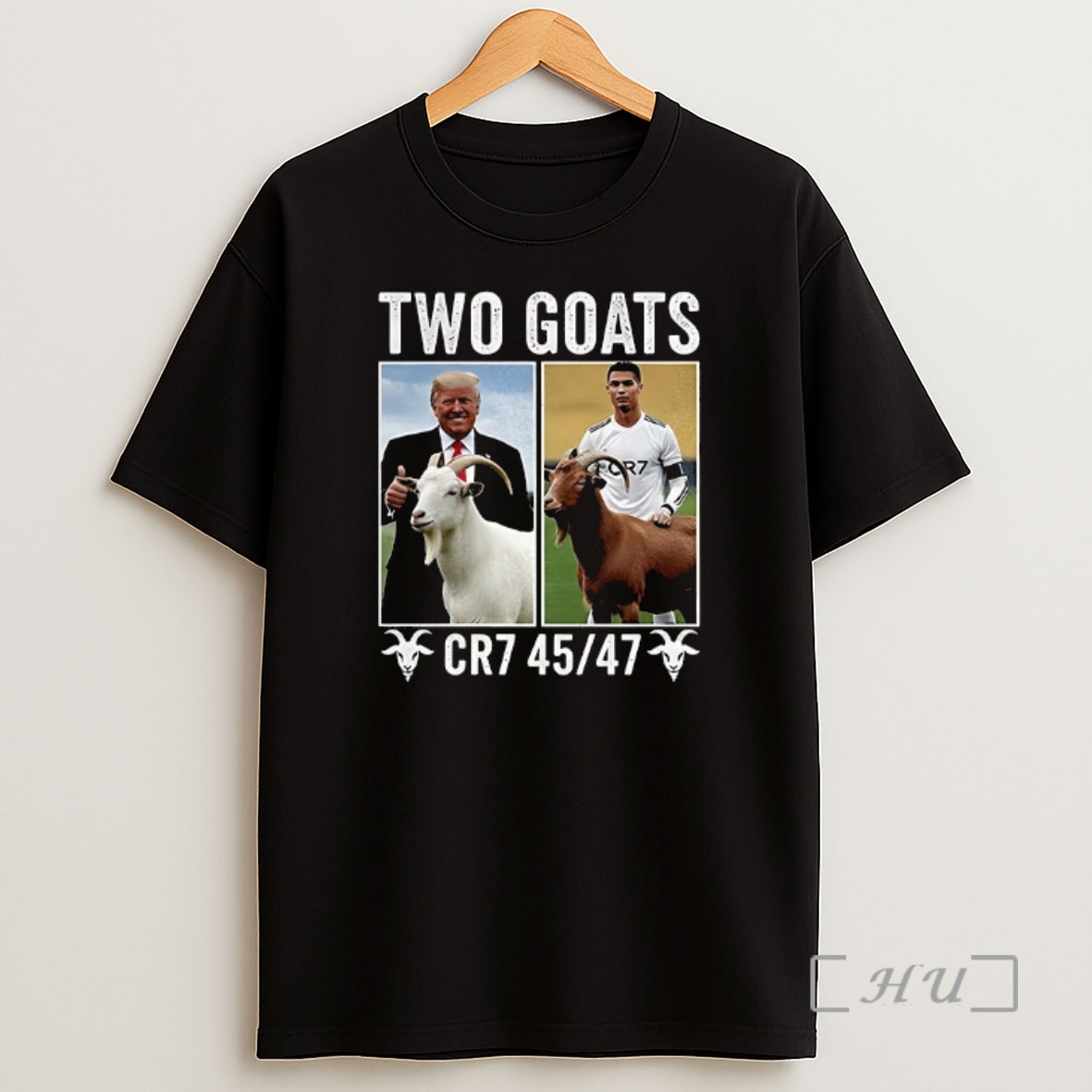 Officials Two Goats Donald Trump And Cristiano Ronaldo 45 47 Premium Shirt Sweatshirt Tee