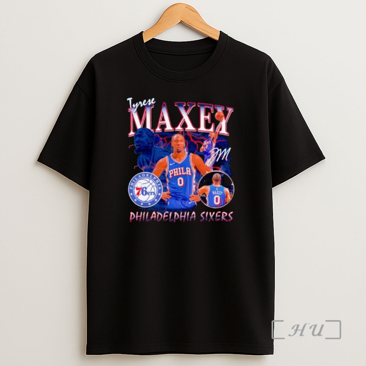 Officials Tyrese Maxey Philadelphia 76ers Nba Player Collage Ornaments Premium Shirt Sweatshirt Tee