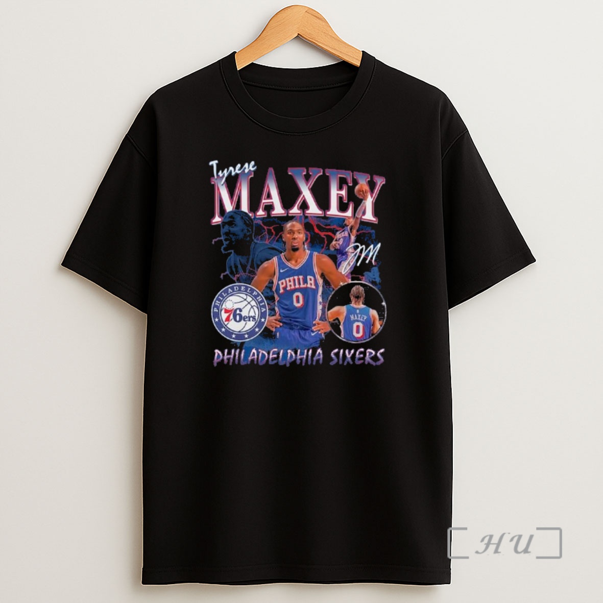 Officials Tyrese Maxey Philadelphia 76ers Player Collage Premium Shirt Sweatshirt Tee