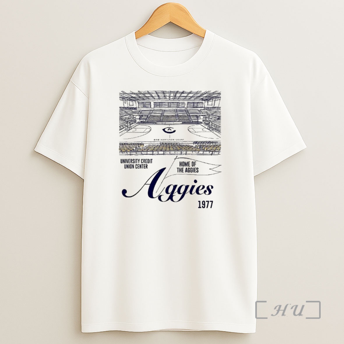 Officials Uc Davis Aggies Basketball Bob Hamilton Court Home Of Aggies 1977 Sketch Premium Shirt Sweatshirt Tee