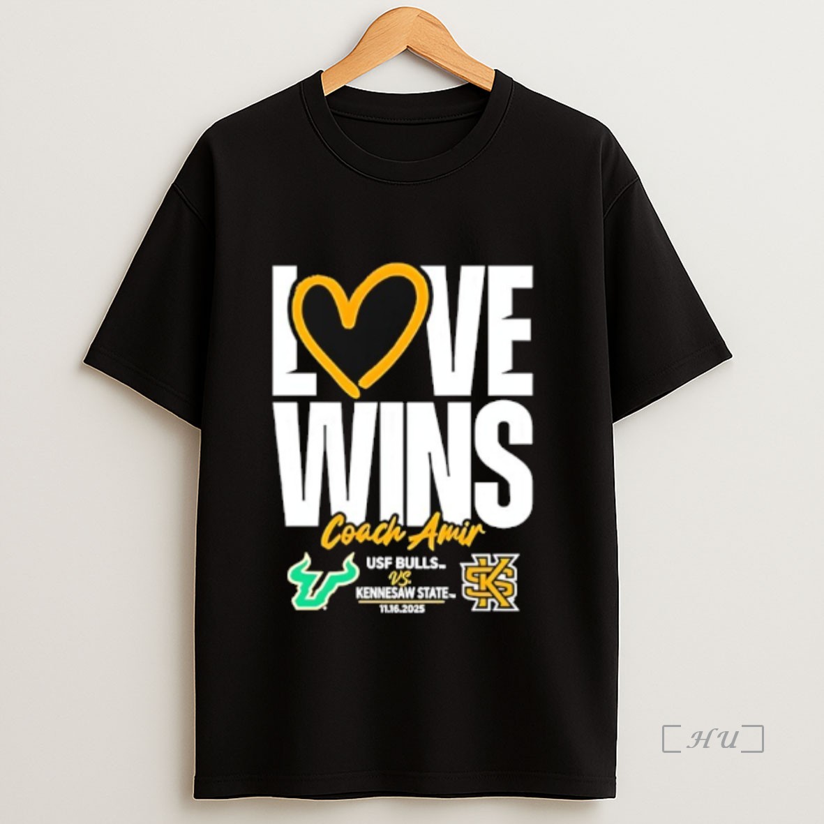 Officials Usf South Florida Bulls Vs Kennesaw State Owls Football Love Wins Coach Amir Premium Shirt Sweatshirt Tee