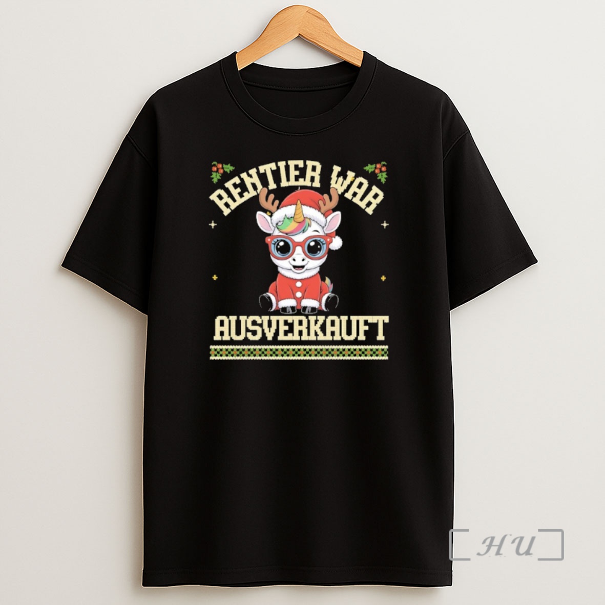 Officials Unicorn Rentier Was Ausverkauft Christmas Ugly Sweat Premium Shirt Sweatshirt Tee