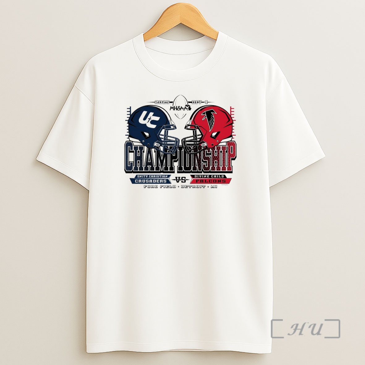 Officials Unity Christian Crusaders Vs Divine Child Falcons 2025 Football D4 Championship Premium Shirt Sweatshirt Tee